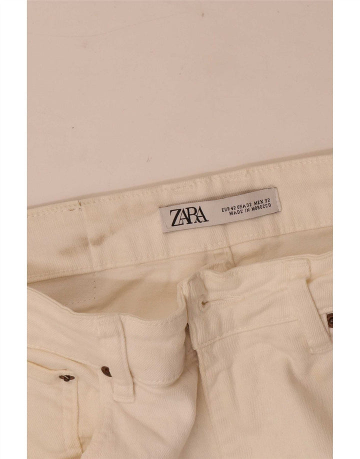 Zara Herren Jeansshorts EU 42 Large W32 Off White