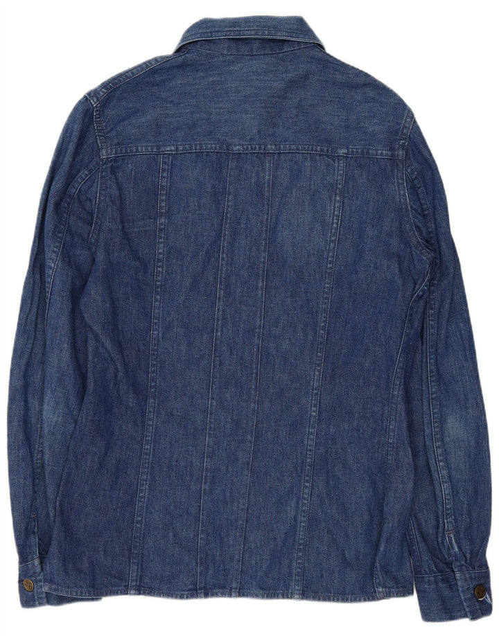 VINTAGE Herren Jeanshemd Klein Blau