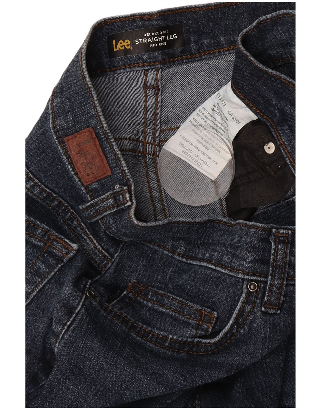 LEE Damen Mid Rise Straight Jeans US 6 Medium W30 L30 Marineblau