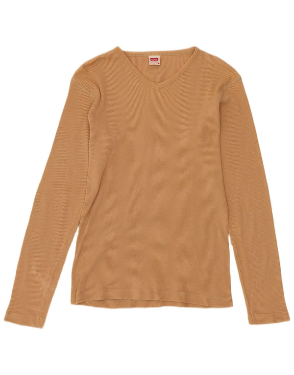 Levi's Damen-Oberteil, langärmelig, UK 12, mittelbeige Baumwolle