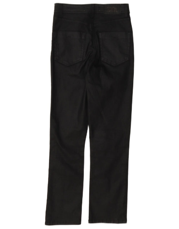 Zara Damen-Hose mit hoher Taille, gerade, Freizeithose, EU 34, 2XS, W24, L26, Schwarz