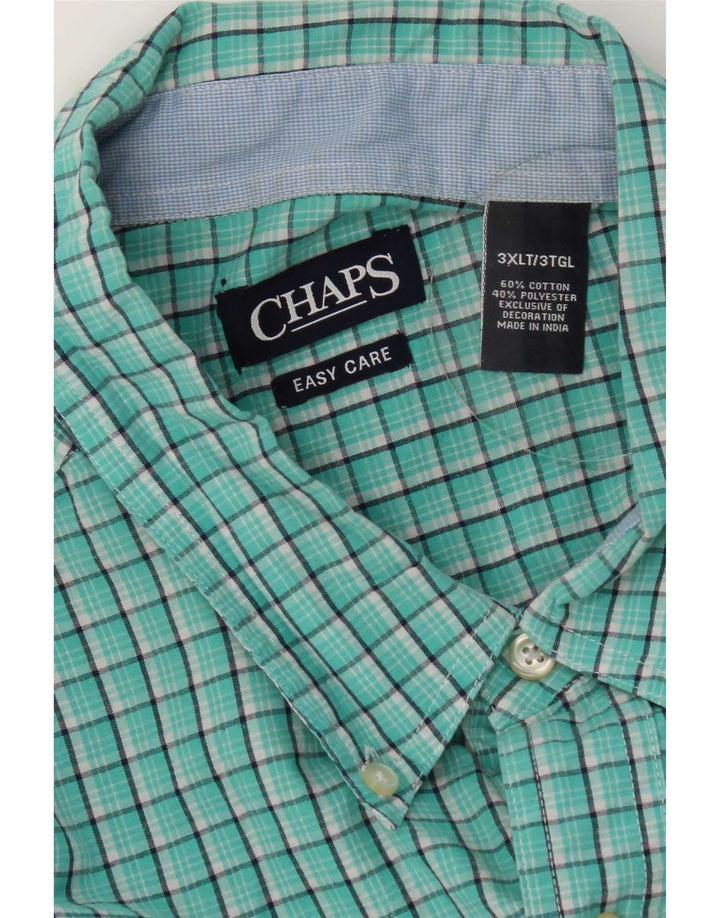 Chaps Herren-Hemd, groß, 3XL, grün kariert, Baumwolle