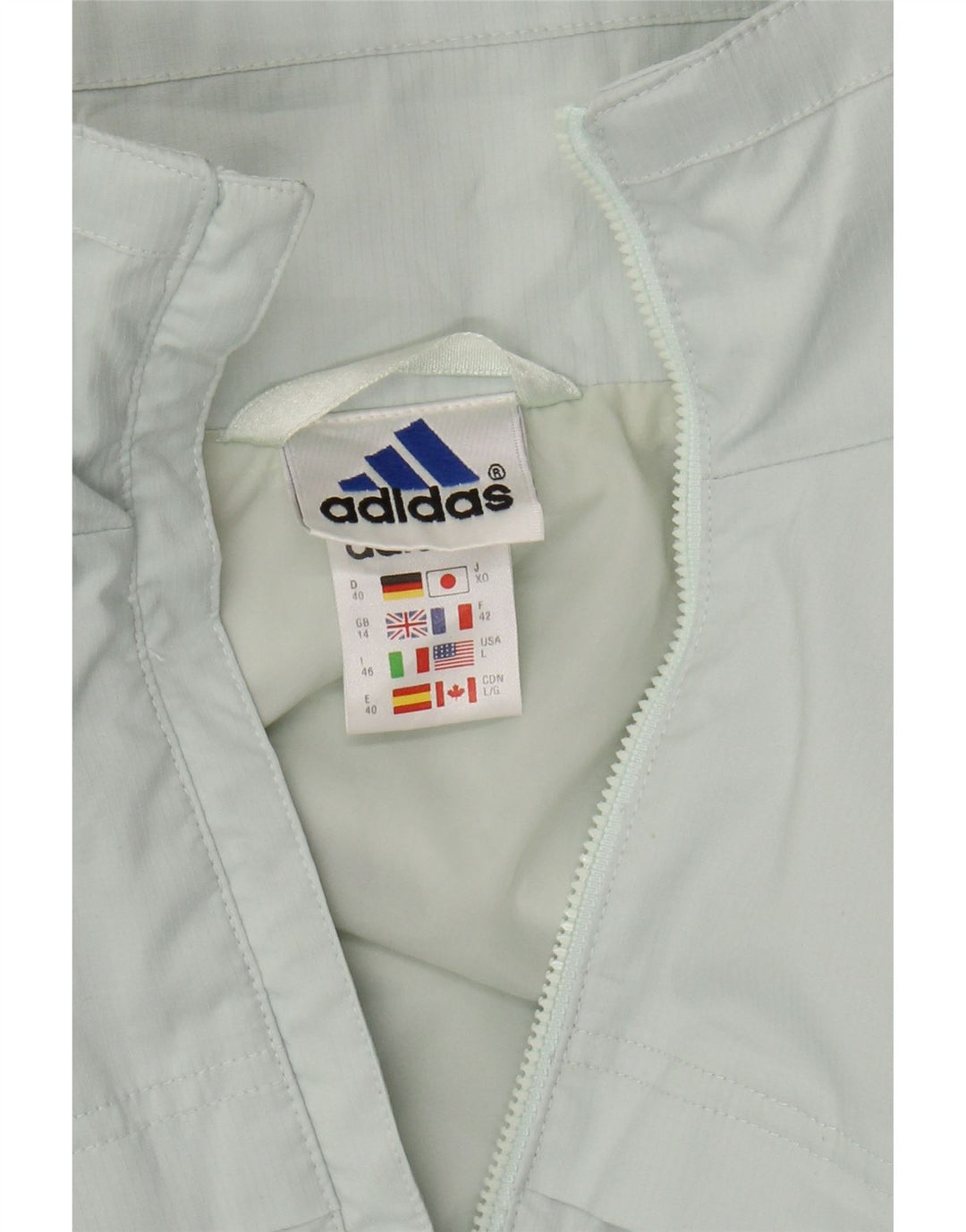 ADIDAS Damen-Trainingsanzug, Top-Jacke, UK 14, großes türkisfarbenes Polyester