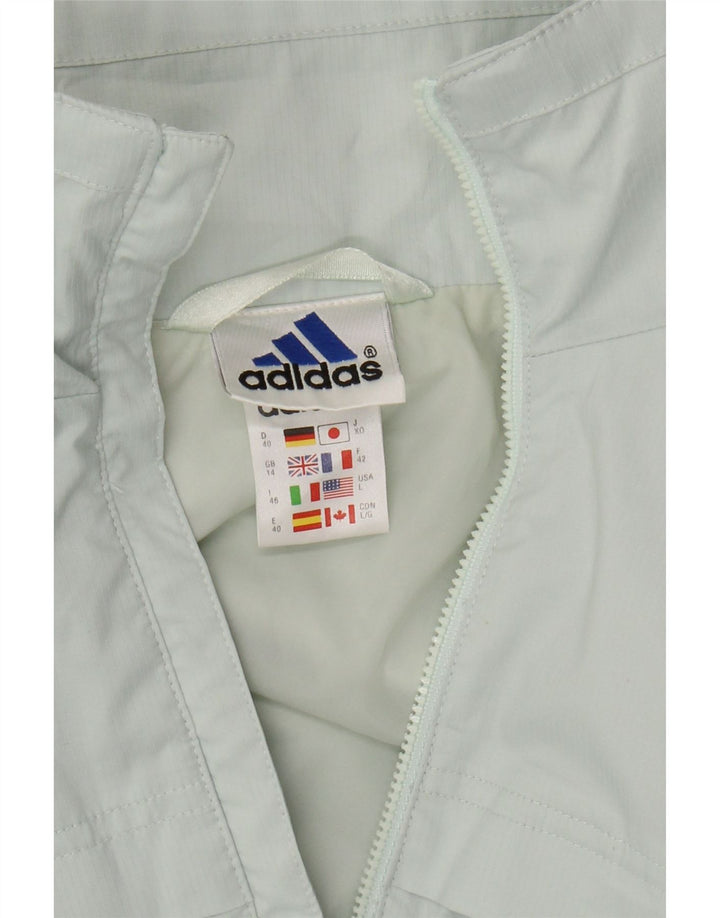 ADIDAS Damen-Trainingsanzug, Top-Jacke, UK 14, großes türkisfarbenes Polyester