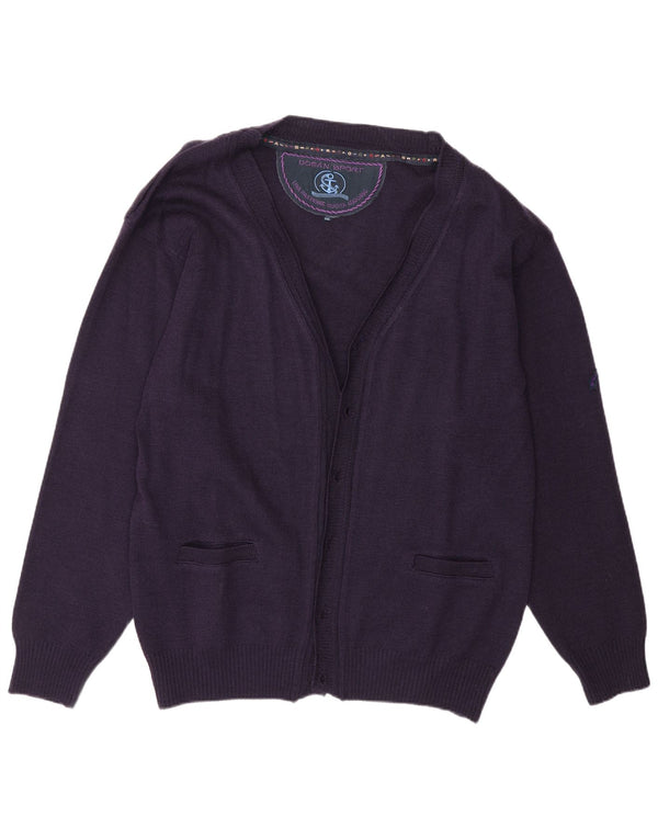Vintage Herren Offener Cardigan Pullover 3XL Lila Acryl