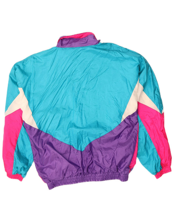 Vintage Mens Tracksuit Top Jacket Medium Multicoloured Colourblock 80s