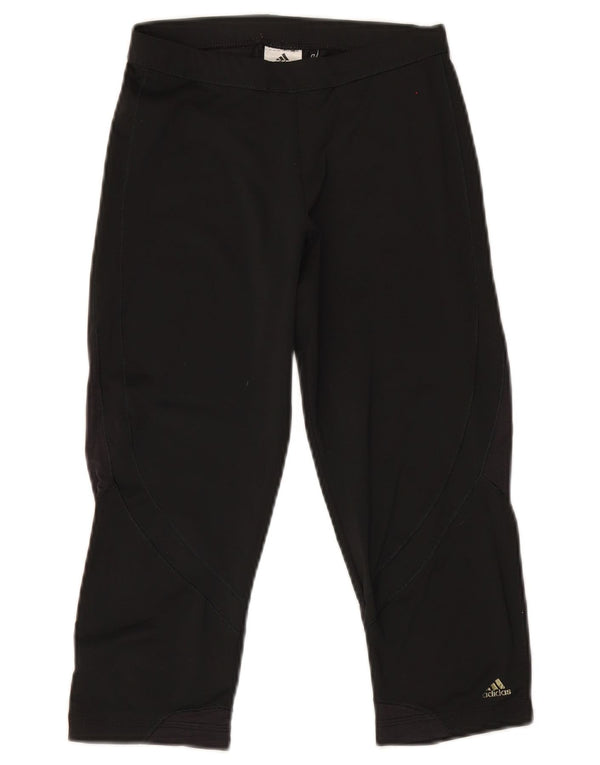 Adidas Damen Climacool Capri Leggings UK 10 Small Schwarz Polyester