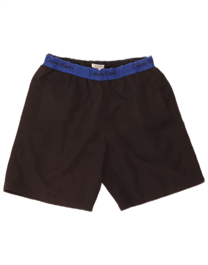 Calvin Klein Herren-Badeshorts mit Grafik, Größe S, Schwarz, Farbblock-Polyester