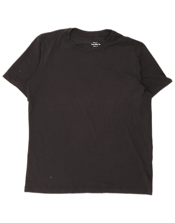 Nike Herren Dri Fit T-Shirt Top Large Schwarz Baumwolle