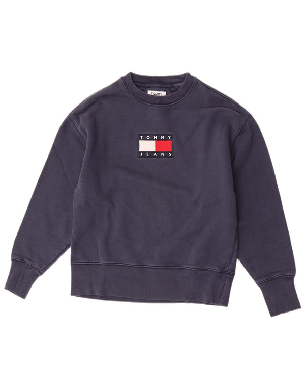Tommy Hilfiger Damen-Sweatshirt mit Grafik, übergroß, Gr. 6, XS, Marineblau