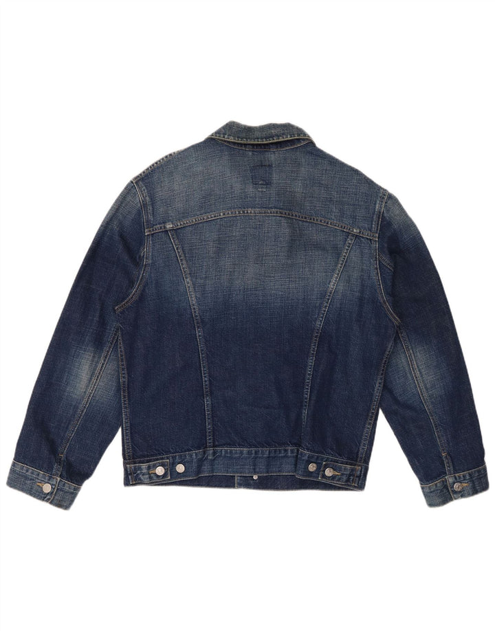 RIFLE Damen Jeansjacke UK 16 Große blaue Baumwolle