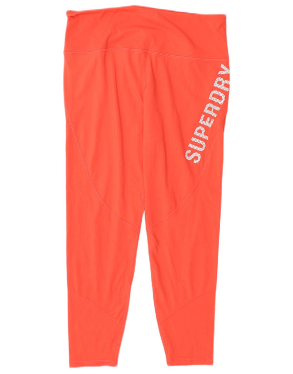 Superdry Capri-Leggings mit Grafik für Damen, UK 14, Größe L, Orange, Polyester