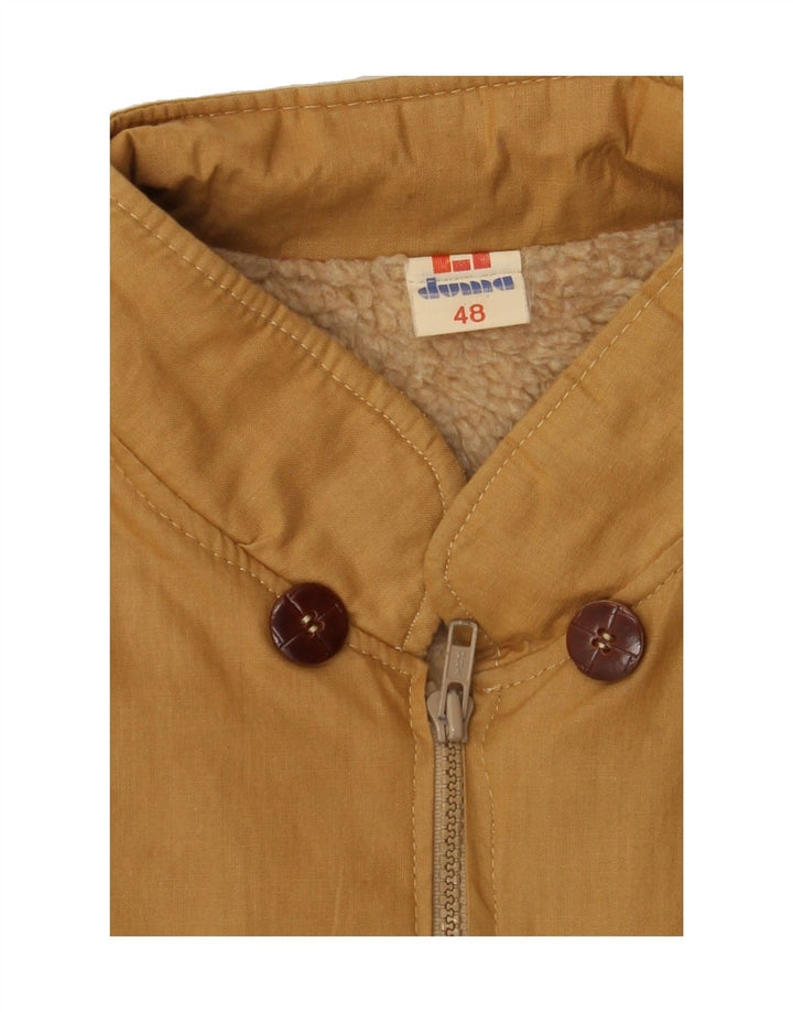 VINTAGE Mens Bomber Jacket IT 48 Medium Beige Vintage Vintage and Second-Hand Vintage from Messina Hembry 