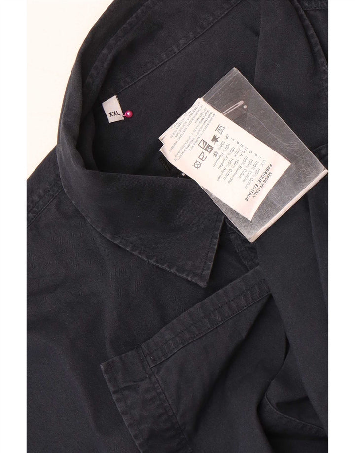Vintage Herren Westernhemd 2XL Marineblau Baumwolle