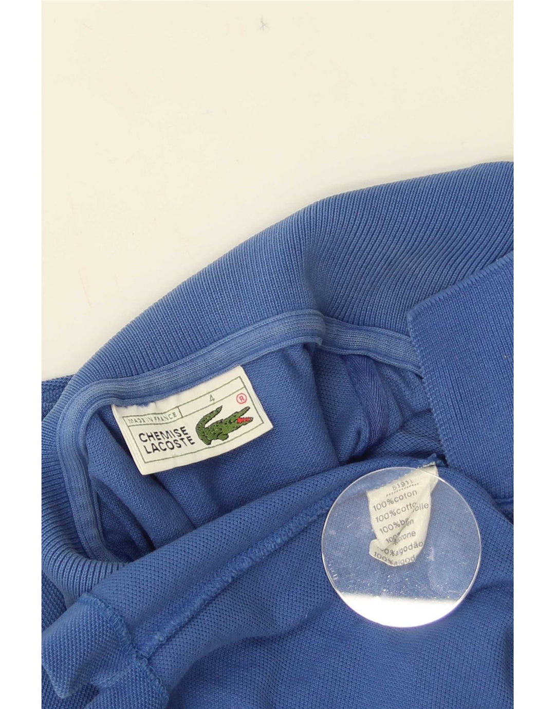 Lacoste Herren-Poloshirt, Größe 4, mittelblaue Baumwolle
