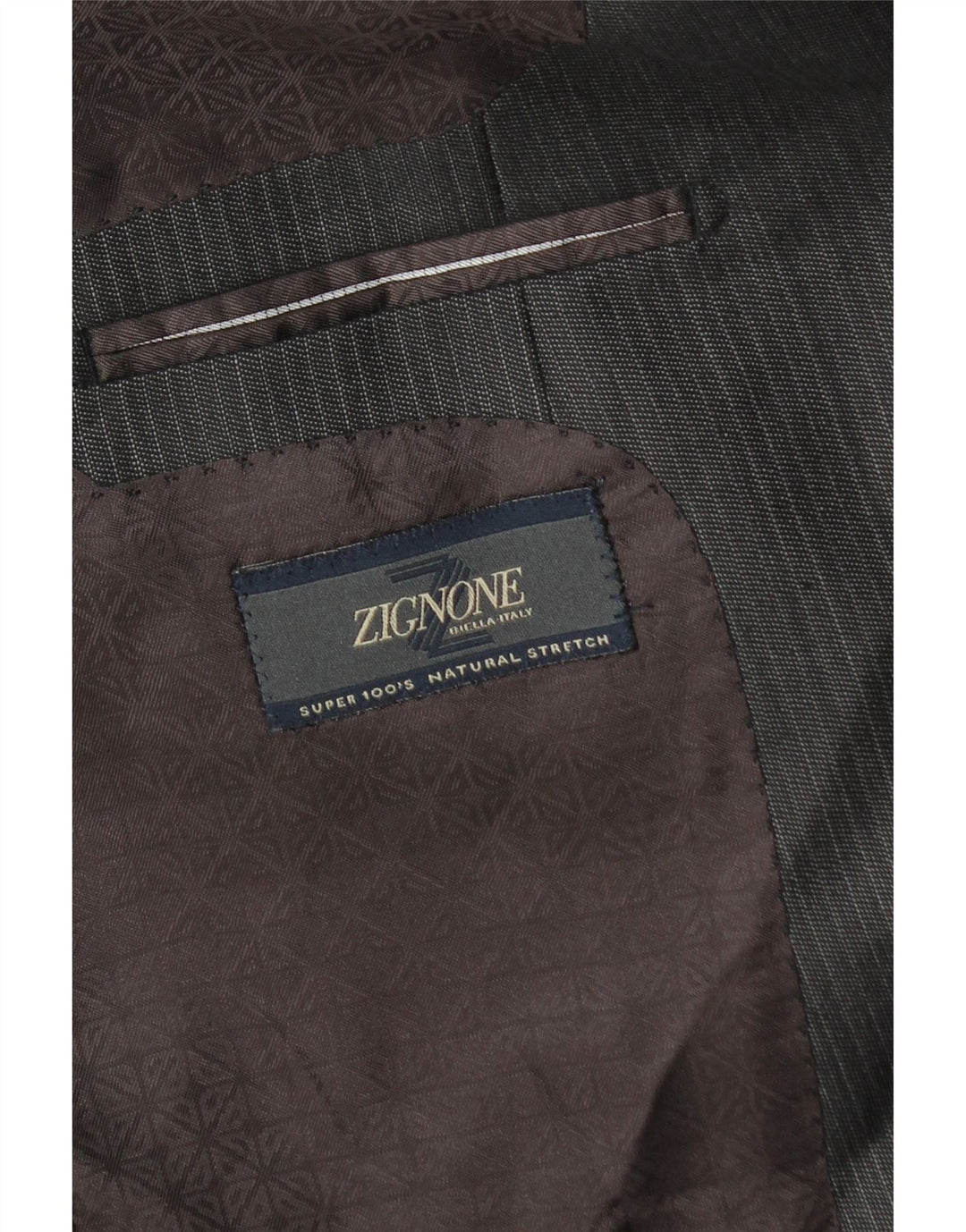 Zignone Herren-Blazer mit 2 Knöpfen, UK 38, Mittelgrau