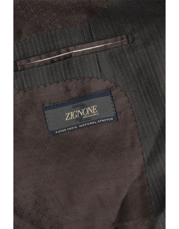 Zignone Herren-Blazer mit 2 Knöpfen, UK 38, Mittelgrau