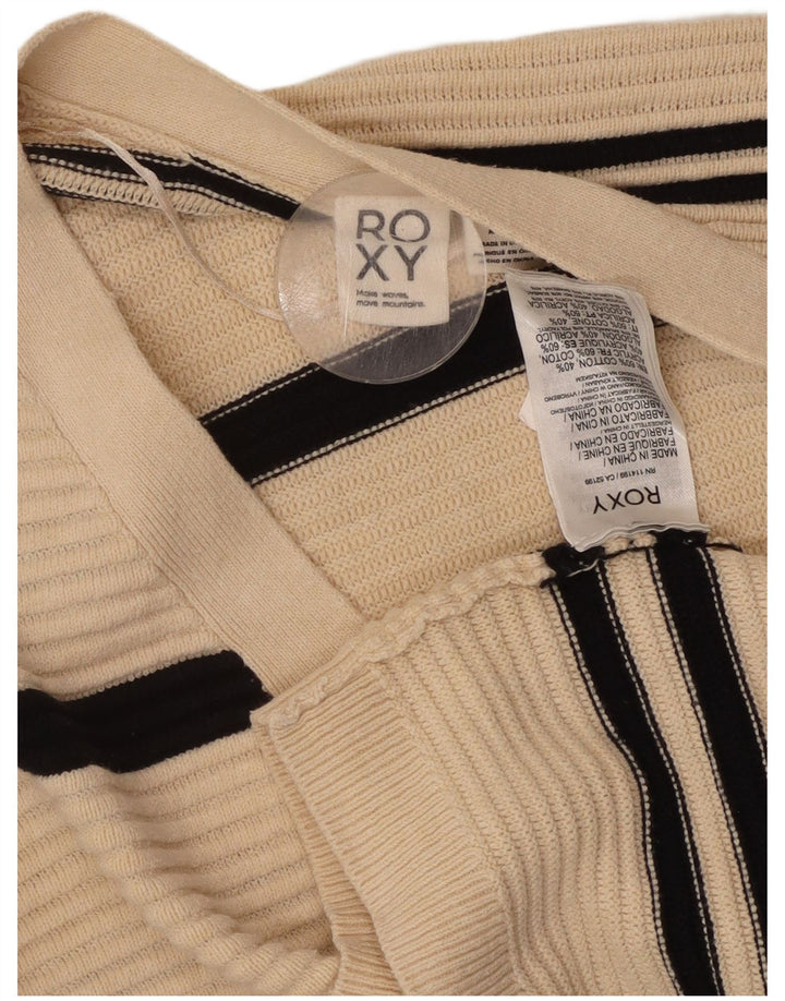 ROXY Damen-Strickjacke in Übergröße, lang geschnitten, Gr. 10, Größe S, gebrochenes Weiß