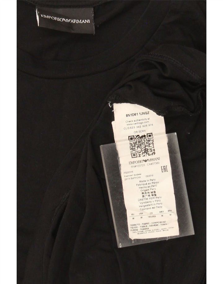Emporio Armani Herren T-Shirt Top Medium Schwarz Baumwolle