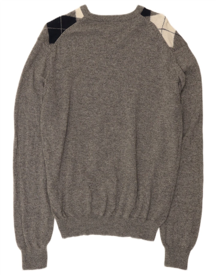 Marks & Spencer Herren Blauer Harbor-Pullover mit V-Ausschnitt Mittelgrau