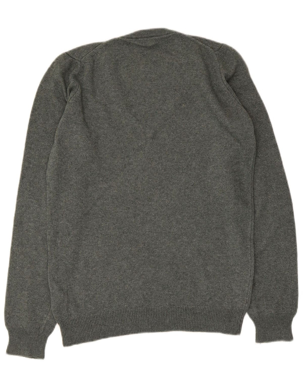 Fred Perry Damen-Pullover mit V-Ausschnitt, UK 12, mittelgraue Wolle