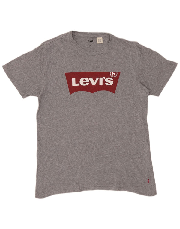 LEVI'S Herren-T-Shirt mit Grafik, mittelgrau gesprenkelte Baumwolle