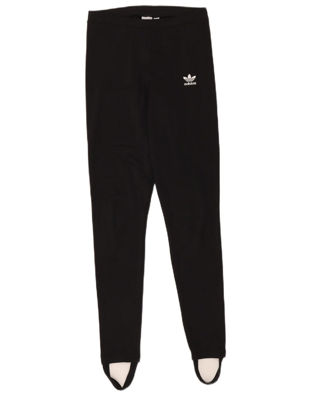 ADIDAS Damen Steigbügel-Leggings UK 10 Small Schwarz Polyester