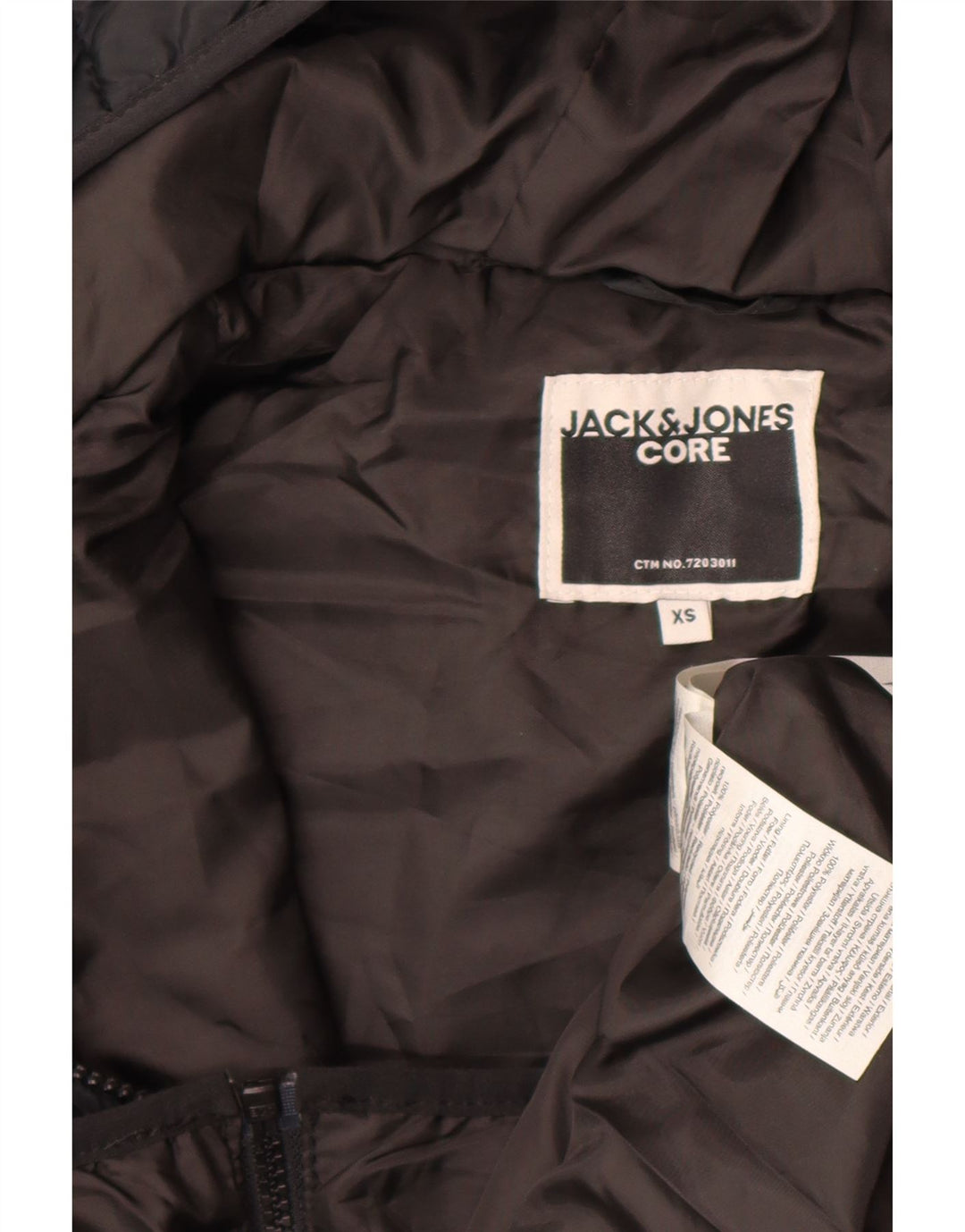 Jack & Jones Herren-Jacke mit Kapuze, gepolstert, UK 34, XS, Schwarz, Polyester