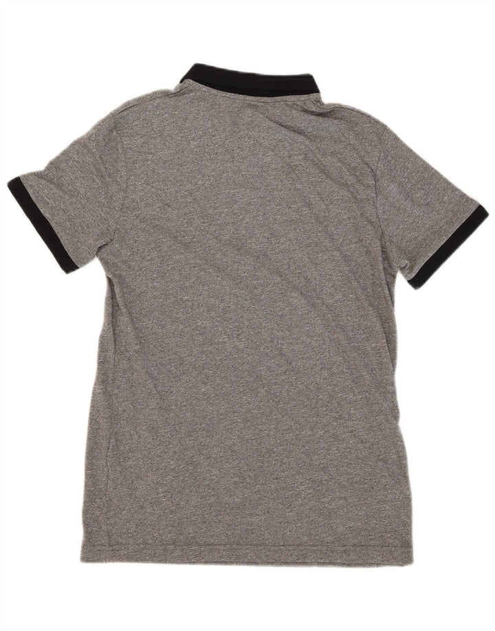 JULES Slim Fit Rugby-Poloshirt für Herren aus mittelgrauer Baumwolle