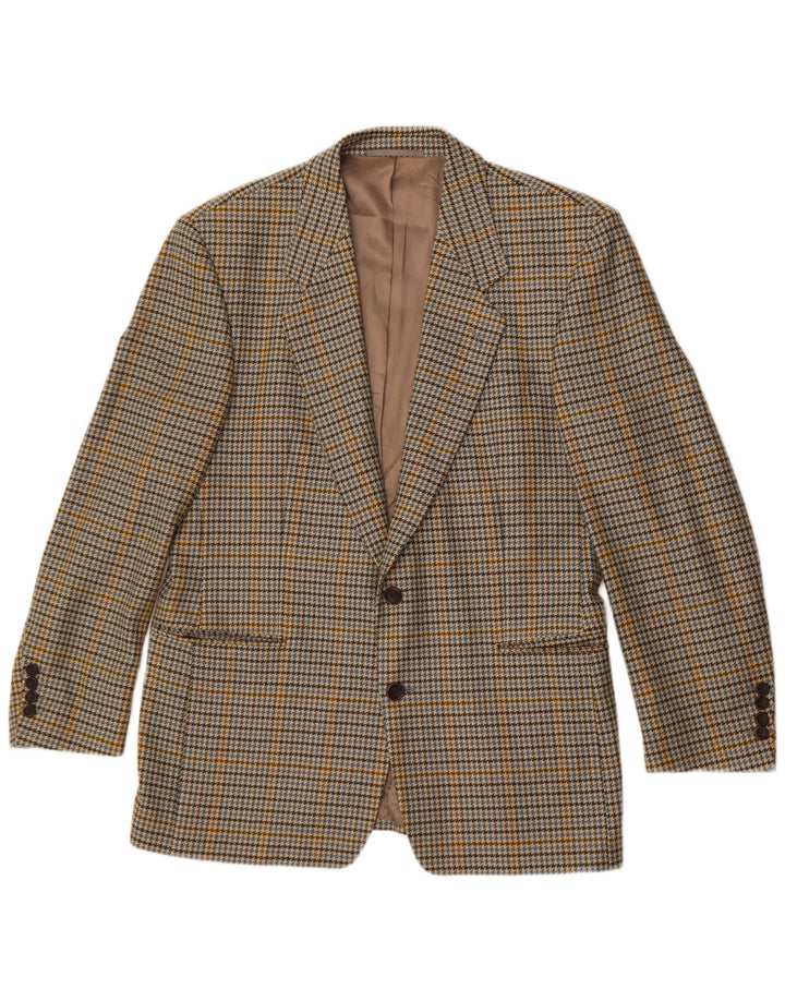 Ermenegildo Zegna Herren Blazer Jacke EU 50 Mittel Khaki Hahnentritt