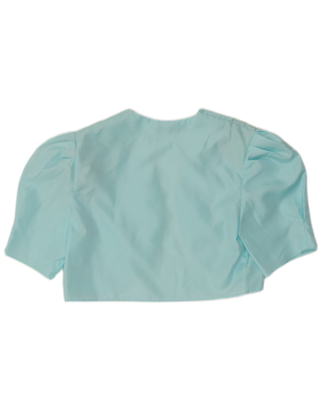 Vintage Damen Bolero Top UK 12 Mittelblaues Polyester