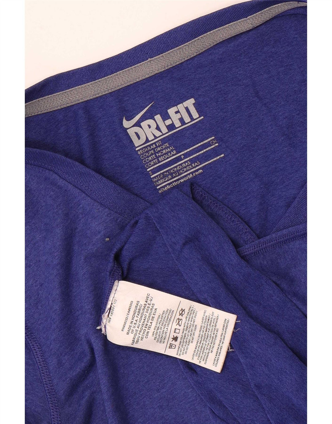 Nike Damen Dri Fit Regular Fit T-Shirt Top UK 10 Small Blau Polyester