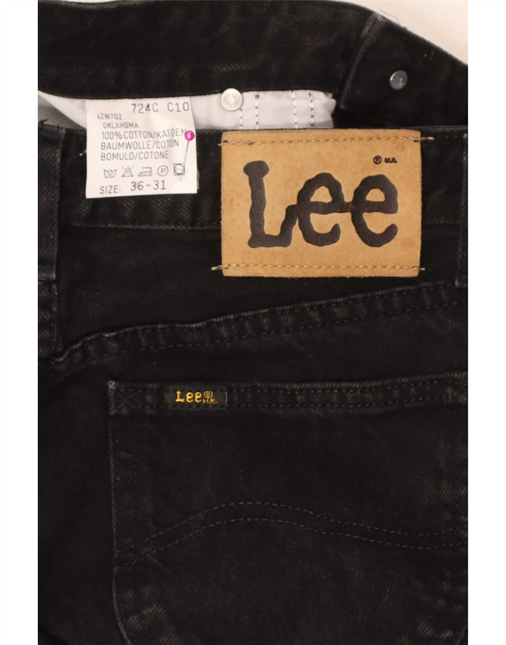 Lee Herren Oklahoma Tapered Jeans W36 L31 Schwarze Baumwolle