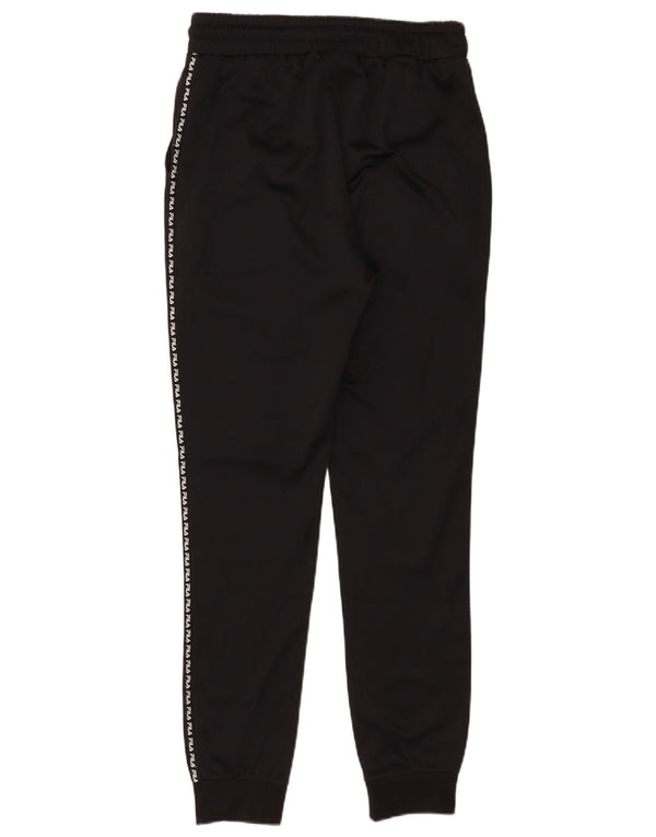 Fila Womens Graphic Tracksuit Trousers Joggers UK 6 XS  Black Polyester