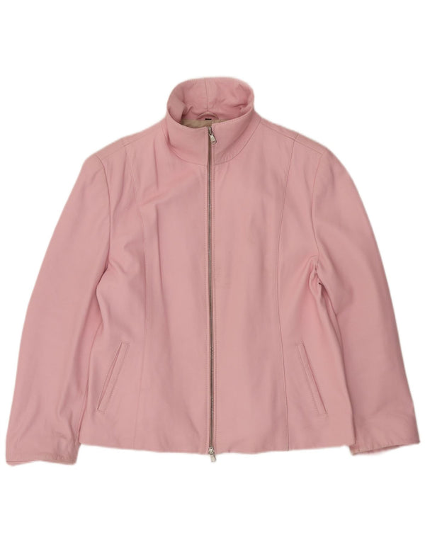 CABRINI Damen Lederjacke UK 16 Großes rosa Leder
