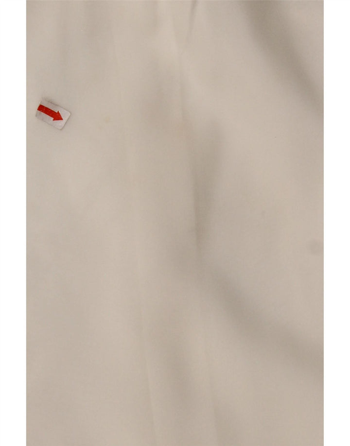 VINTAGE Damen Hemdbluse mit Rüschen vorne, UK 16, Groß, Weiß