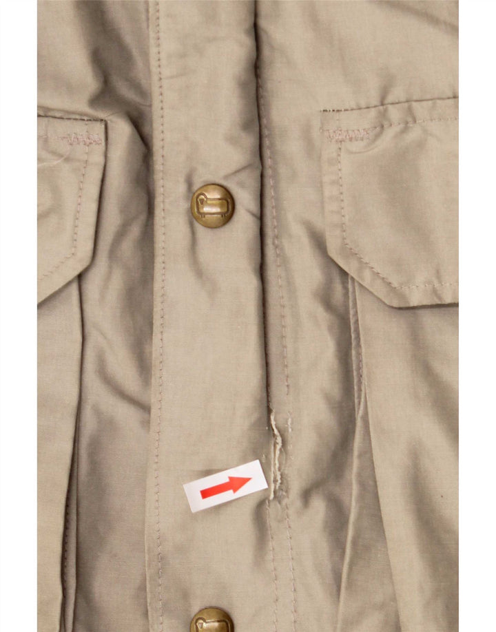 Woolrich Herren-Parka mit Kapuze, UK 38, mittelgraue Baumwolle