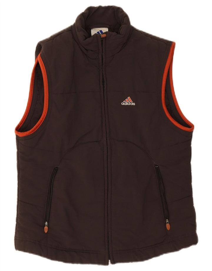 Adidas Damen Wattierte Weste UK 10 Small Braun Polyamid