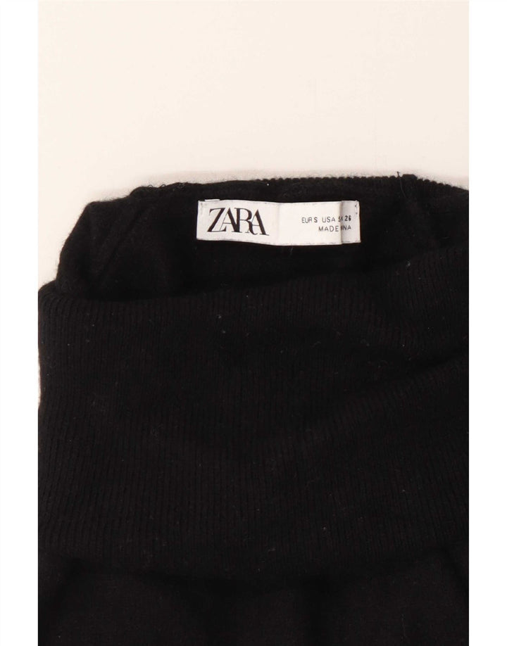 Zara Damen-Pullover mit Rollkragen, Gr. 10, Größe S, schwarze Wolle