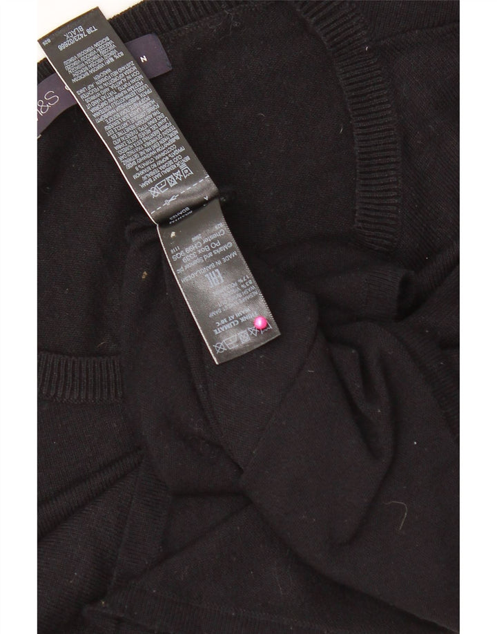 Marks & Spencer Damen-Oberteil in Übergröße, 3/4-Ärmel, UK-Größe 8, Größe S, schwarze Viskose