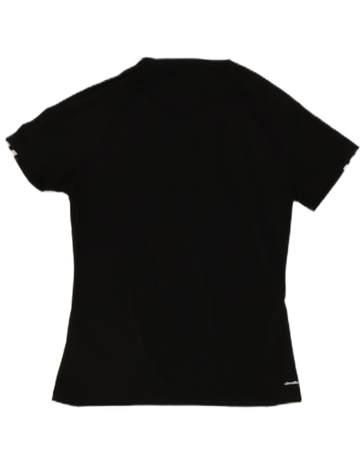 Adidas Damen Climalite T-Shirt Top UK 8/10 Small Schwarz Polyester