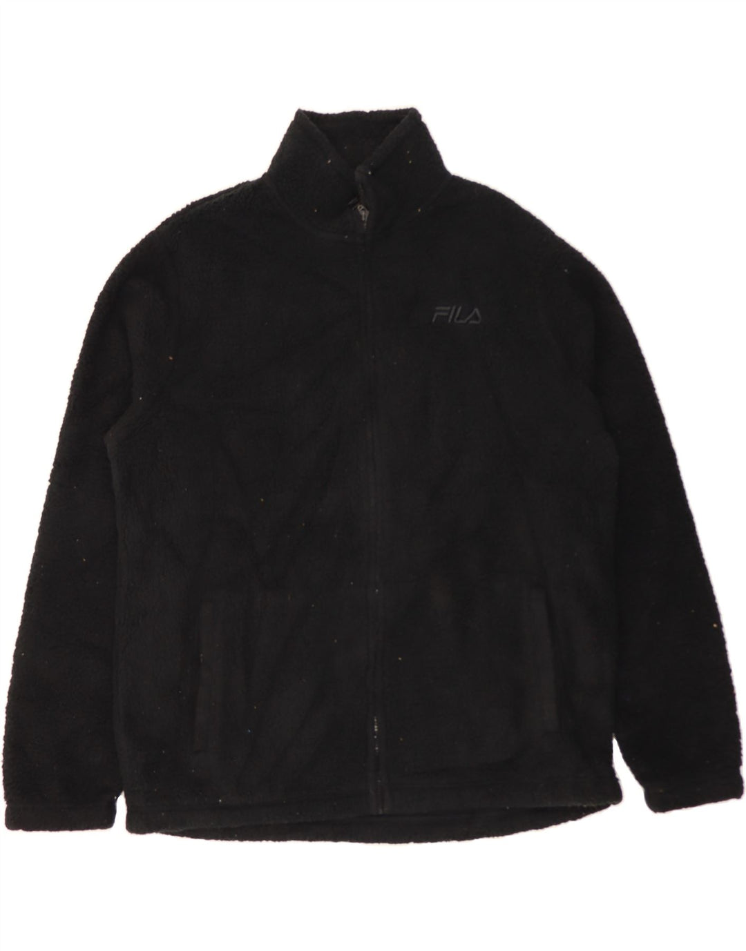 FILA Womens Fleece Jacket UK 20 2XL Black Polyester Vintage Fila and Second-Hand Fila from Messina Hembry 