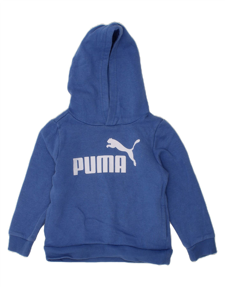 PUMA Boys Graphic Hoodie Jumper 2-3 Years Blue Cotton Vintage Puma and Second-Hand Puma from Messina Hembry 