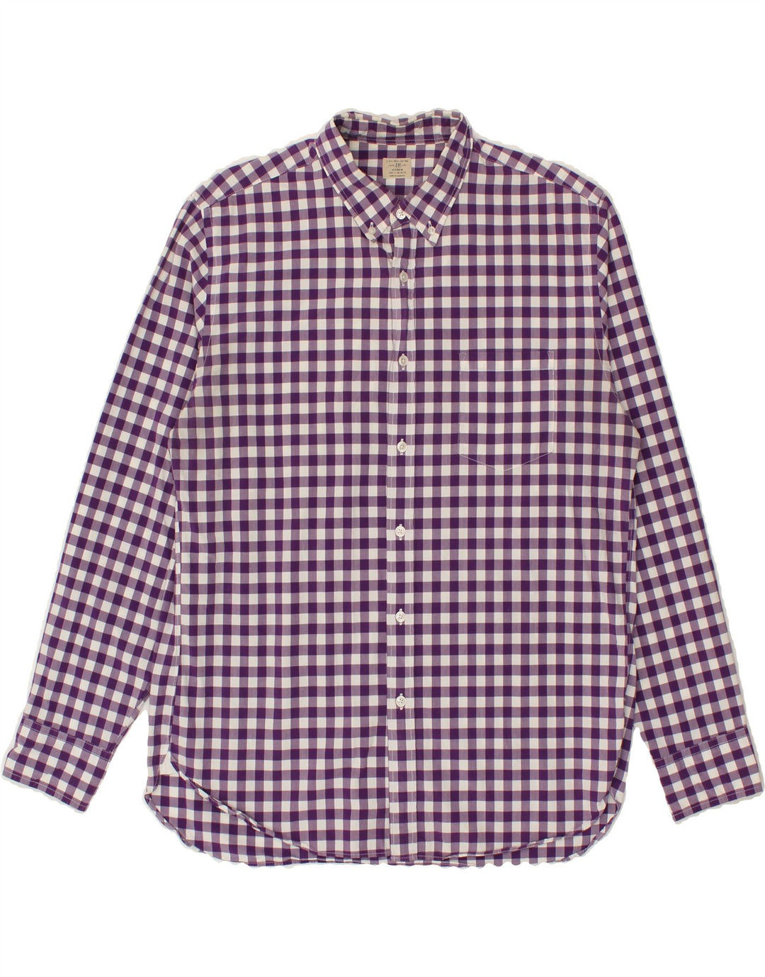 J. CREW Mens Shirt Size 16 1/2 Large Purple Gingham Cotton Vintage J. Crew and Second-Hand J. Crew from Messina Hembry 