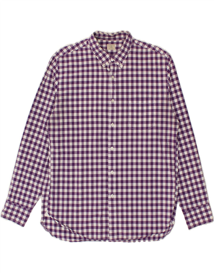 J. CREW Mens Shirt Size 16 1/2 Large Purple Gingham Cotton Vintage J. Crew and Second-Hand J. Crew from Messina Hembry 