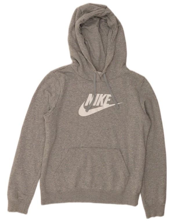 NIKE Damen-Pullover mit übergroßem grafischem Kapuzenpullover, Gr. 6, XS, grau gefleckte Baumwolle