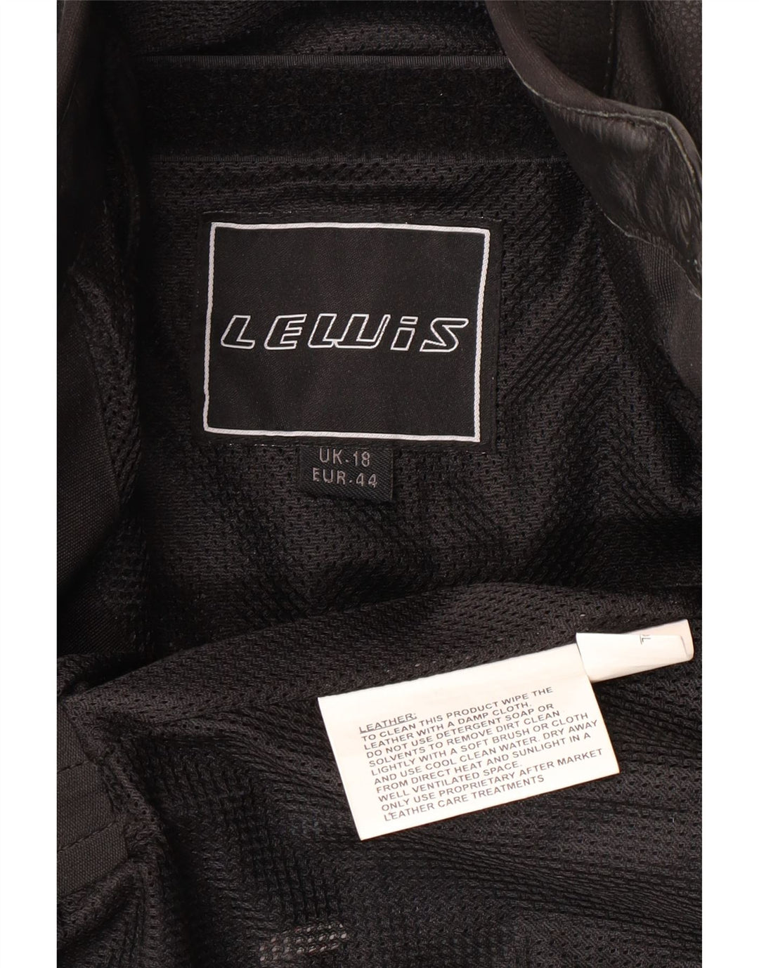 LEWIS Damen Leder Bikerjacke UK 18 XL Schwarzes Leder