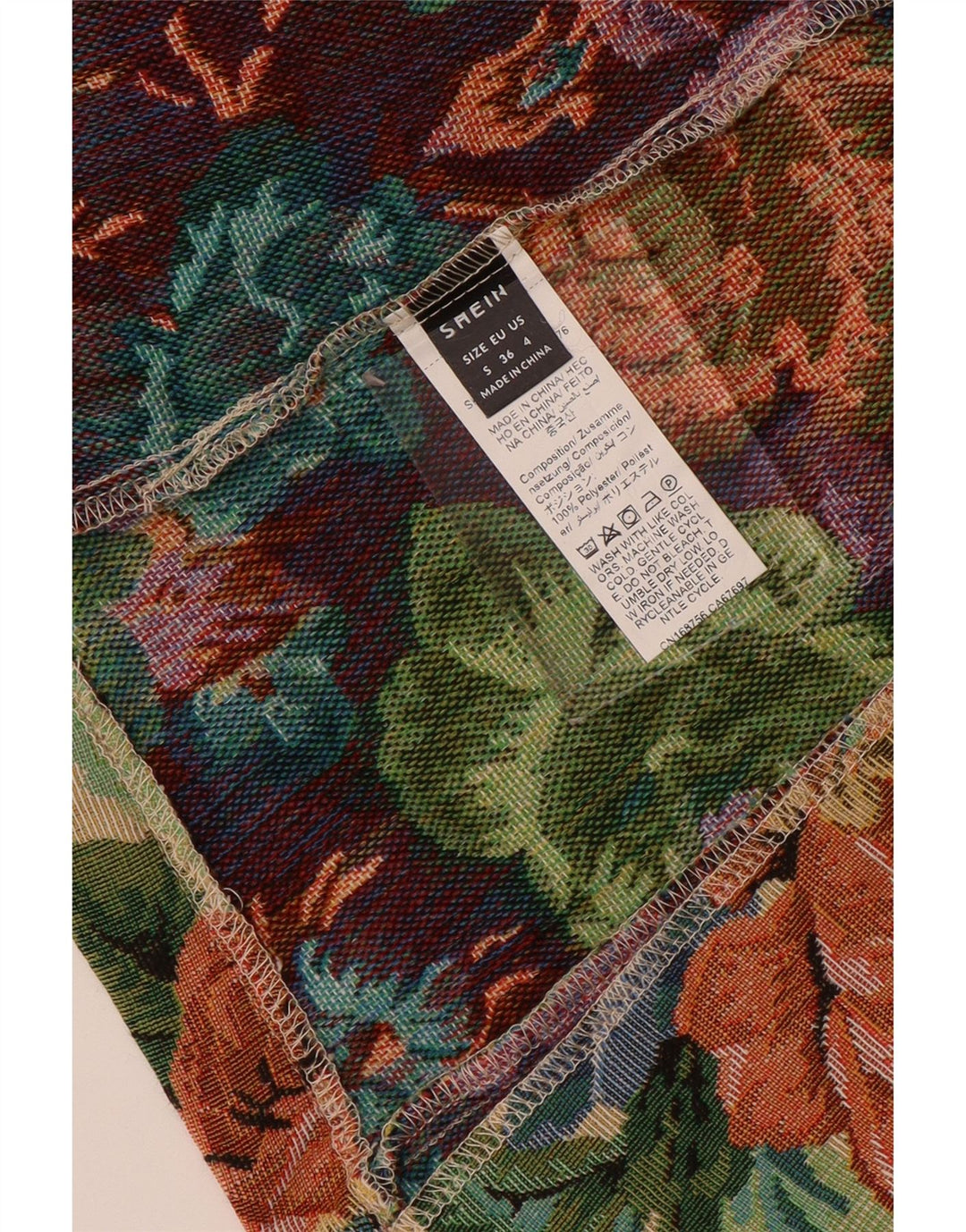 SHEIN Damen Weste UK 10 Small Mehrfarbiges Blumenmuster Polyester