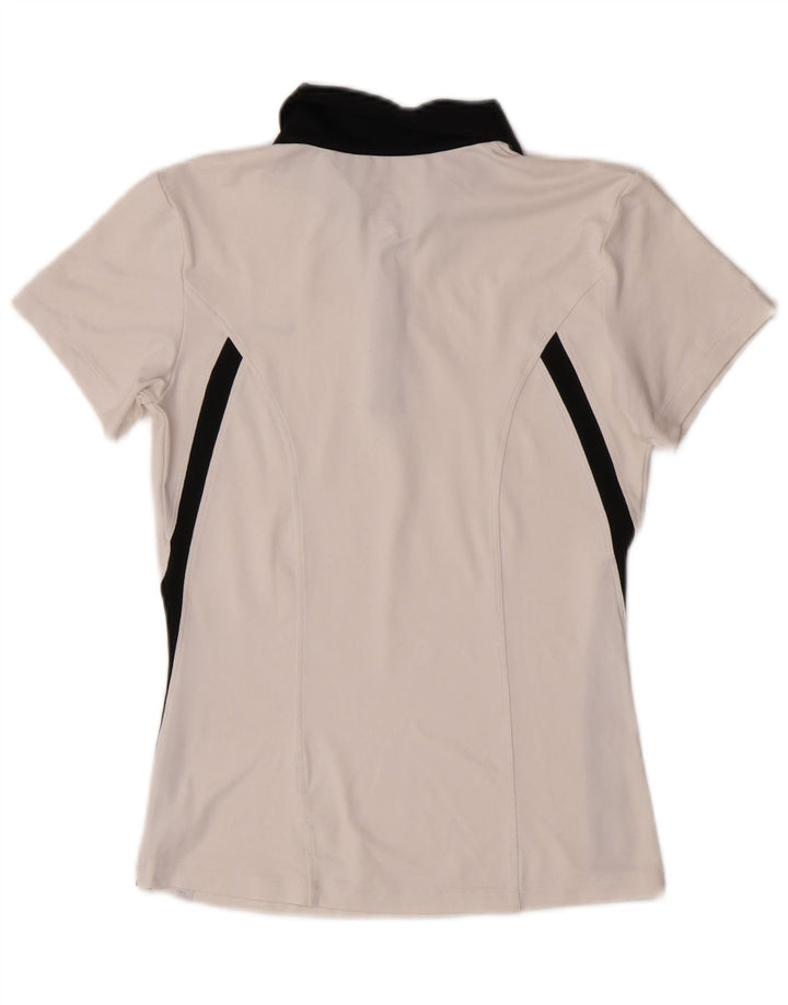 Nike Damen Dri Fit Poloshirt UK 10 Small Weiß Farbblock