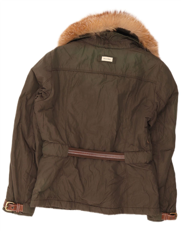 Henry Cottons Damen Parka Jacke IT 44 Mittelgrünes Nylon